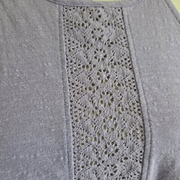 Roxy Halter Tank Top Medium Purple Sleeveless Shirt Flowy Puckered 100% Cotton - Picture 2 of 8